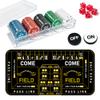 LHTHT Craps Table Top Set 900x400mm Mini Craps Mat, 100 Poker Chips, 5 Professional Dice, 3 Inch ON/Off Buttons, Portable Craps Table Set for Casino Game Nights, Party, Camping, Casino Dice Game Set view 1