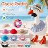 Desk Goose Outfits 7In,Mini Desktop Goose Outfits Summer Clothes,with Cute Hat Necklace Dresses Swimrings Cool Headphones and Sunglasses,Cute Funny GooseClothes for Magnetic Geese Desk Table Decor view 2