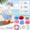 Desk Goose Outfits 7In,Mini Desktop Goose Outfits Summer Clothes,with Cute Hat Necklace Dresses Swimrings Cool Headphones and Sunglasses,Cute Funny GooseClothes for Magnetic Geese Desk Table Decor view 4
