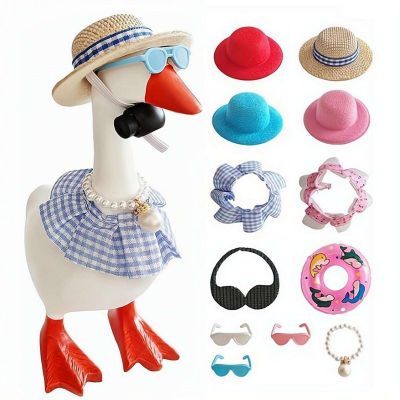 Desk Goose Outfits for 7 Inch Silly Magnetic Porch Goose Key Holder Decor, Cute Seasonal Goose Clothes and Costumes Accessories for Home Office Desktop Decoration