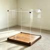 32 30 28 26 24in Cube Acrylic Box for Display, Extra Large Square Figures Organizing Case, Figurines Curio Diorama Showcase Woodgrain Base(30x30xH30cm/12x12x12in) view 1