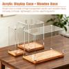 32 30 28 26 24in Cube Acrylic Box for Display, Extra Large Square Figures Organizing Case, Figurines Curio Diorama Showcase Woodgrain Base(30x30xH30cm/12x12x12in) view 4