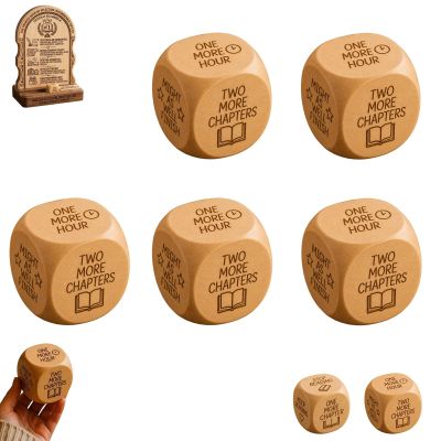 Wooden Reading Decision Dice, 6-Sided Engraved Wood Choice Maker Book Lovers Gifts Bookish Bookworm Book Club Fun Novelty Reading Dice Gift Teachers Librarians Bedtime Bookshelf Corner Decor