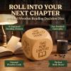 Wooden Reading Decision Dice, 6-Sided Engraved Wood Choice Maker Book Lovers Gifts Bookish Bookworm Book Club Fun Novelty Reading Dice Gift Teachers Librarians Bedtime Bookshelf Corner Decor view 2