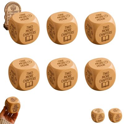 Wooden Reading Decision Dice, 6-Sided Engraved Wood Choice Maker Book Lovers Gifts Bookish Bookworm Book Club Fun Novelty Reading Dice Gift Teachers Librarians Bedtime Bookshelf Corner Decor