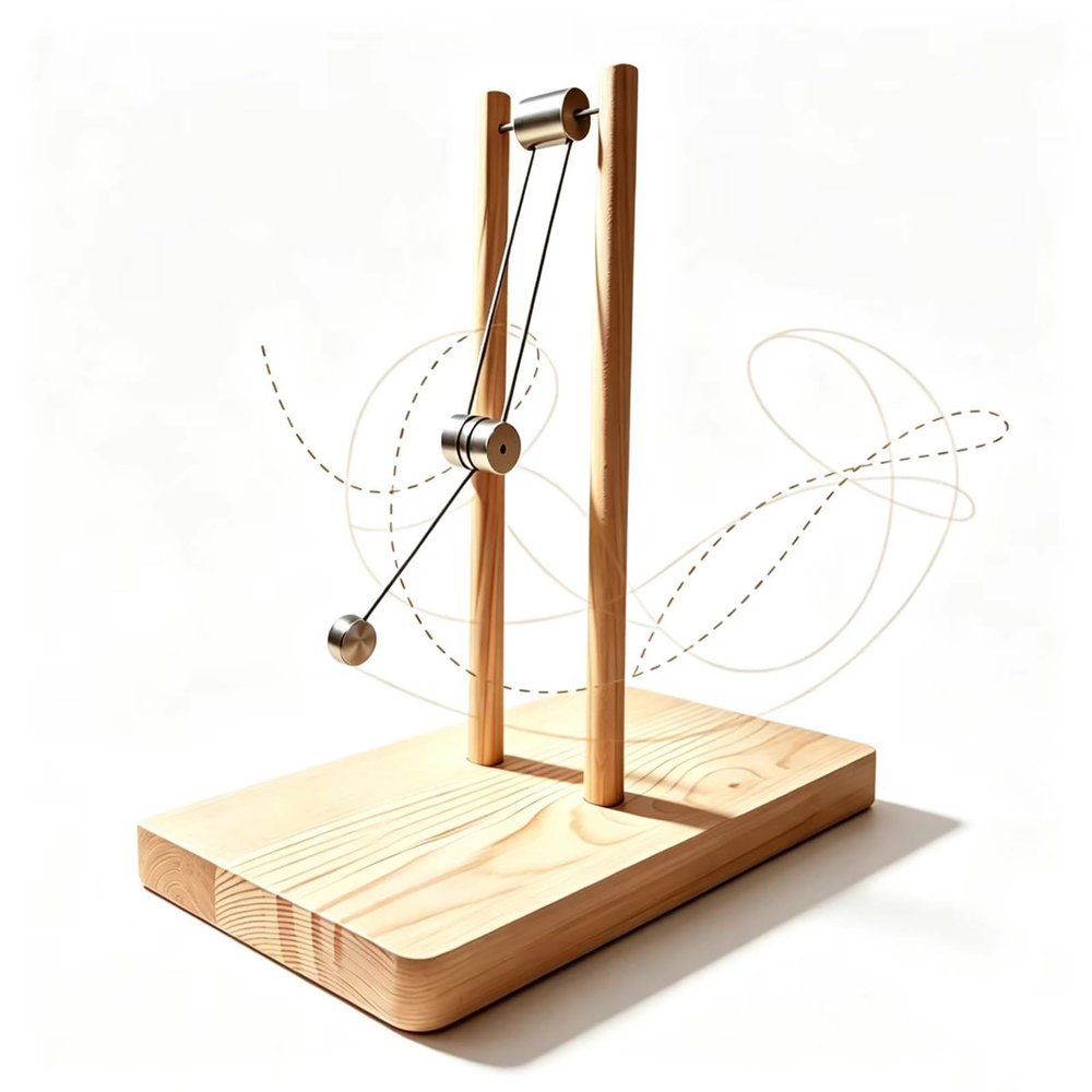 YZHYY Wooden Chaos Physics Model, Kinetic Energy Sculpture Pendulum Desk Toy, for Stress Relief, Scientific Art Decor for Home, Study, Gift,DIY Version