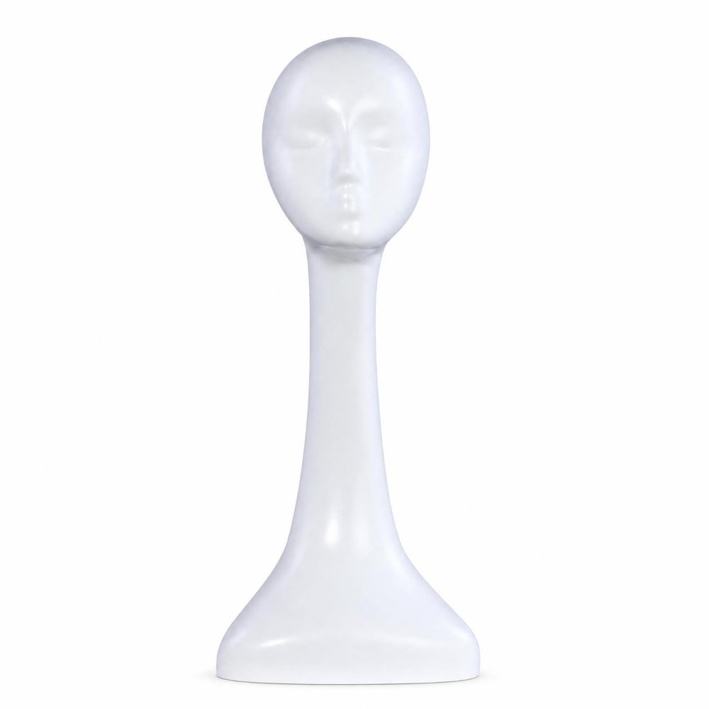 CAQYPVH Swan Head Mannequin Hairpiece Display Head Glossy White Long Neck