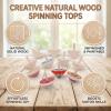 Hamwesh Wooden Spinning Top, Unfinished Paintable Wood Gyro Toy for Handicraft Birthday Party Gift Family Game, Educational Kindergarten Toys with Smooth Rounded Edges (12 Pieces) view 2