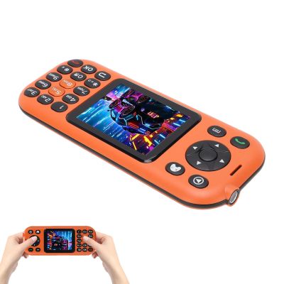 VELATEMOR 2 in 1 Game Console Phone with Classic Games, Dual SIM 2G Unlocked Mobile Phone for Seniors, High Volume Speaker, MP3 MP4 Camera Bluetooth, for Travel Work (Orange)