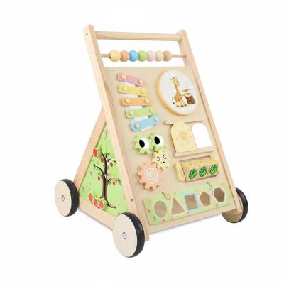 Simhoa Children Multifunctional Push Cart Toy Infant Activity Center Sturdy Wooden Construction Musical Play Suitable for Early Learning Gift Giving Home Decor, Style A