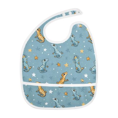 IHCVHQX 1 Pack Feeding Bibs for Baby Boys Girls Cartoon Animal Stars Infant Drooling Bibs Teething Bib with Food Catcher