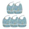 IHCVHQX 1 Pack Feeding Bibs for Baby Boys Girls Cartoon Animal Stars Infant Drooling Bibs Teething Bib with Food Catcher view 3