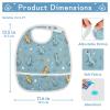 IHCVHQX 1 Pack Feeding Bibs for Baby Boys Girls Cartoon Animal Stars Infant Drooling Bibs Teething Bib with Food Catcher view 4
