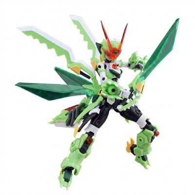 Narwhals Bionic Insect Mecha Action Figure, Articulated Mechanical Armor Model with Transparent Wings & Dual Blade Accessories, Sci-Fi Collectible Display Figure