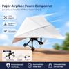 Rc Paper Airplane Kit,Power-Up Rc Paper Airplane Kit with Gyro Stabilizer,DIY Electric Remote Control Plane with Dual Propellers,Lightweight Foldable Flying Stem Toy Micro Fixed Wing Drone,No Paper view 3