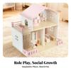 KiBcsLic Wooden Dollhouse Slatted Side Panel Pretend Play House Realistic Details Wood Doll House view 4