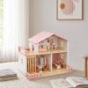 Gralara Wooden Dollhouse Rosy Rooftop Pretend Play House Miniature Furniture Children's Play Home view 3