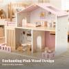 FytStycale Wooden Dollhouse Balcony Railings Two-Story Dollhouse Realistic Details Children's Play Home view 2