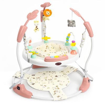 TODECARE 3-in-1 Baby Jumper Activity Center with Music, Lights, Pink