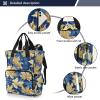 Amooorous Baby Diaper Bag Baby Girl Boy Diaper Bag for Dad Mom Blue and Gold Vintage Maple Leaf view 2