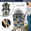 Amooorous Baby Diaper Bag Baby Girl Boy Diaper Bag for Dad Mom Blue and Gold Vintage Maple Leaf view 4