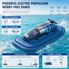 GmhXylophyte Seated Floating Pool Motor Boat, 10000/16000mah BTtRy-PWR, 2-3 Persons Water Propulsion Jet Ski, Removable and Rechargeable Propeller, for Gift Giving B view 2