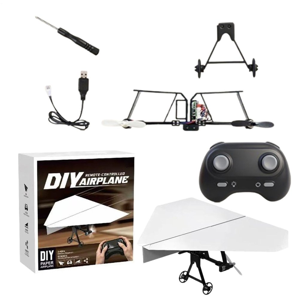 Paper Airplane Remote Control DIY Aircraft Toys