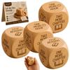 QKGHBPN Wooden Reading Decision Dice Natural Wood Dice with Engraved Book Lover Quotes Book Club Games Funny Bookish Gifts for Women Men Readers Teachers Librarians Writers Bookshelf Desk Decor(4pcs) view 1