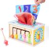 ZQsmgs Multifunctional Wooden Tissue Box Toy, 6-in-1 Montessori Sensory Activity Cube view 1