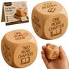 QKGHBPN Wooden Reading Decision Dice Natural Wood Dice with Engraved Book Lover Quotes Book Club Games Funny Bookish Gifts for Women Men Readers Teachers Librarians Writers Bookshelf Desk Decor(2pcs) view 1