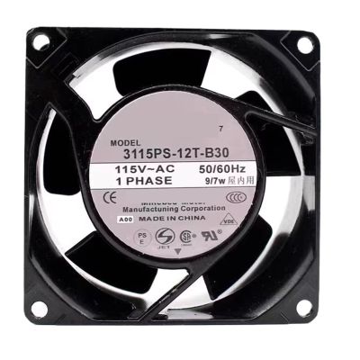 100V 7/9W 80 * 38MM 8CM Cooling Fan 3115PS-12T-B30