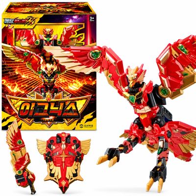 RaoNEE Metal Cardbot W IGNIX Red Phoenix Transforming Robot