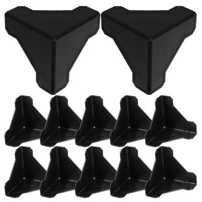 Anneome 100 Pcs Plastic Carton Packing Corner Protectors, Furniture Packing Corner Guards Simple Operation, Black Plastic Material to Prevent Furniture Damage, for Shipping and Packaging