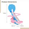 Kids Slide Roller Coaster Toy, Automatic Rotation with Music, 3 Animal Figures Included, Toddler Climbing Slide for Interactive Play, Available in Pink & White or Blue & Yellow view 4