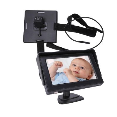 ToysCentral Basics Baby Car Camera 4.3 Inch HD Night Vision Car Baby Monitor, 140 Wide Angle with Display Adapter for Rear Facing Seat Safety