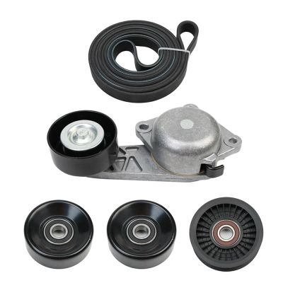 Serpentine Belt Drive Component Kit Tensioner Pulley 90K-38274A Compatible for Ford F150 F250 F350 Explorer Lincoln Navigator