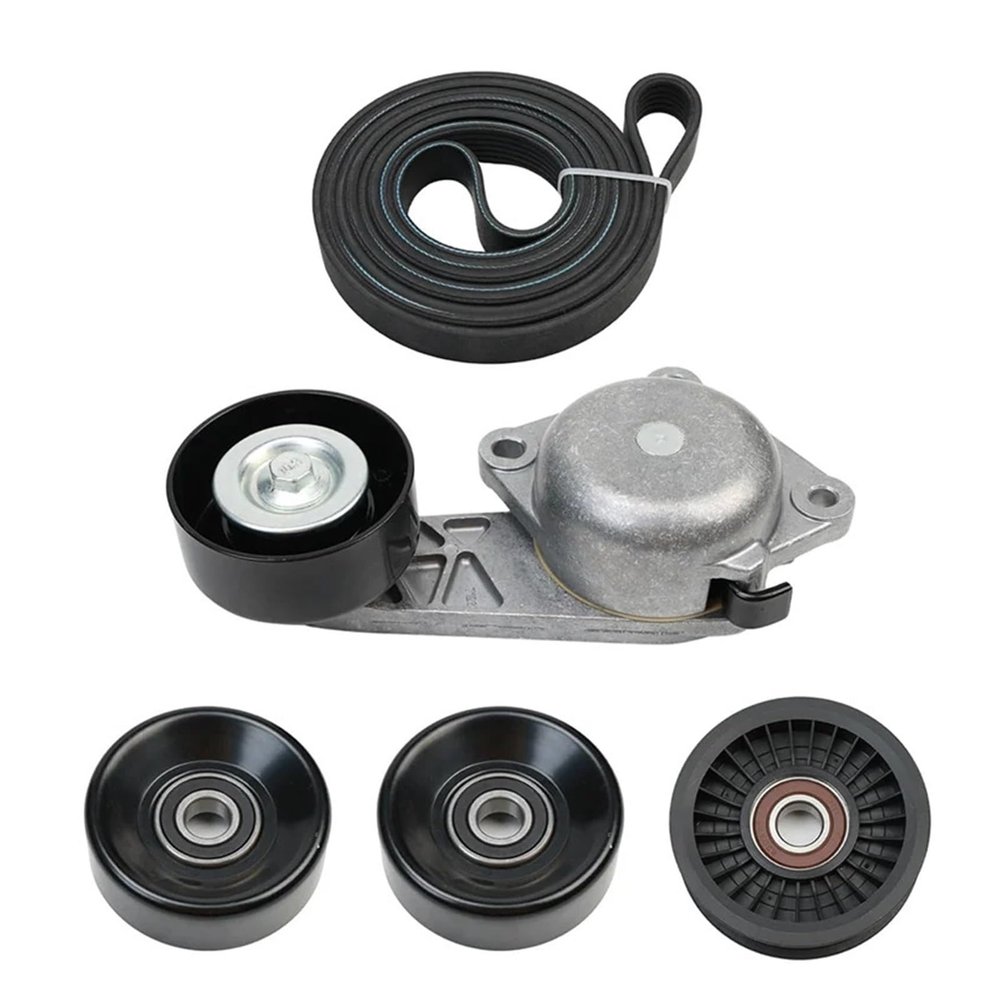 Serpentine Belt Drive Component Kit Tensioner Pulley 90K-38274A Compatible for Ford F150 F250 F350 Explorer Lincoln Navigator