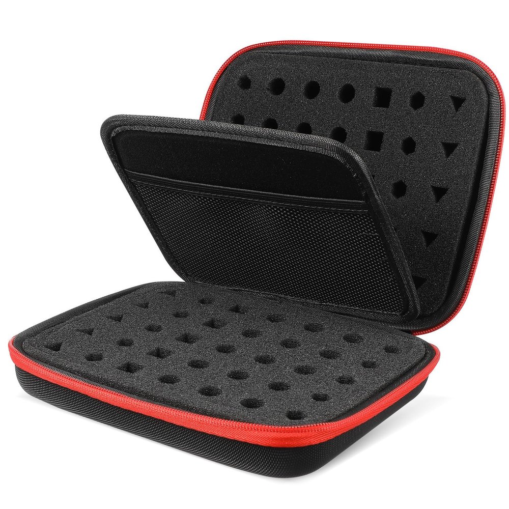Beavorty Compact Dice Organizer Bag with Dual Compartment and Mesh Pocket Synthetic Fiber Dice Holder Case for Table Game and Local Event Accessories