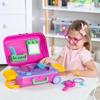 Fun Express 9 1/2" x 14 1/2" Candy & Ken Rolling Luggage Plastic Beauty Salon Play Set - 13 Pc. view 4