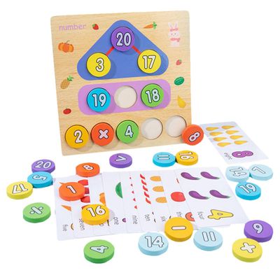 Totority Wooden Digital Clock Number Puzzle Board for Parent Early Learning, Train Logical Thinking and Practical Ability, Colorful Math Jigsaw and Adults