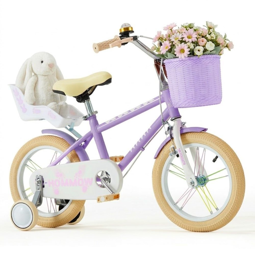 HOMMOW Kids Bike with Training Wheels, 12 14 16 Inch Bicycle for Girls Boys