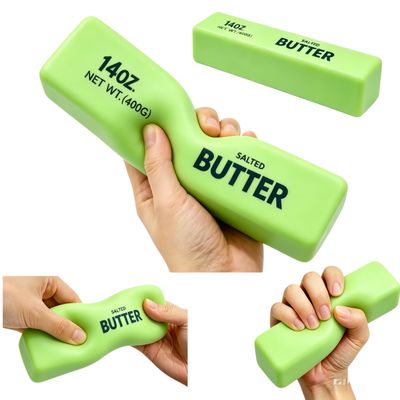 Big Butter Squishy Stick 8.5 Inch,Green Slow Rising Stress Relief Squeeze Toy for Adults, Jumbo Stress Relief Squishies, Two-Hand Sensory Fidget Toy for Anxiety Relief Large