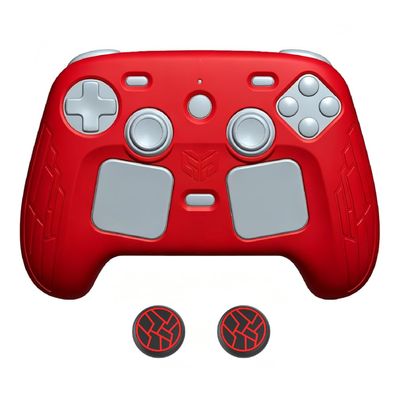 Silicone Case for Steam Controller 2,Anti-Slip Skin with Thumb Grip Caps (red)