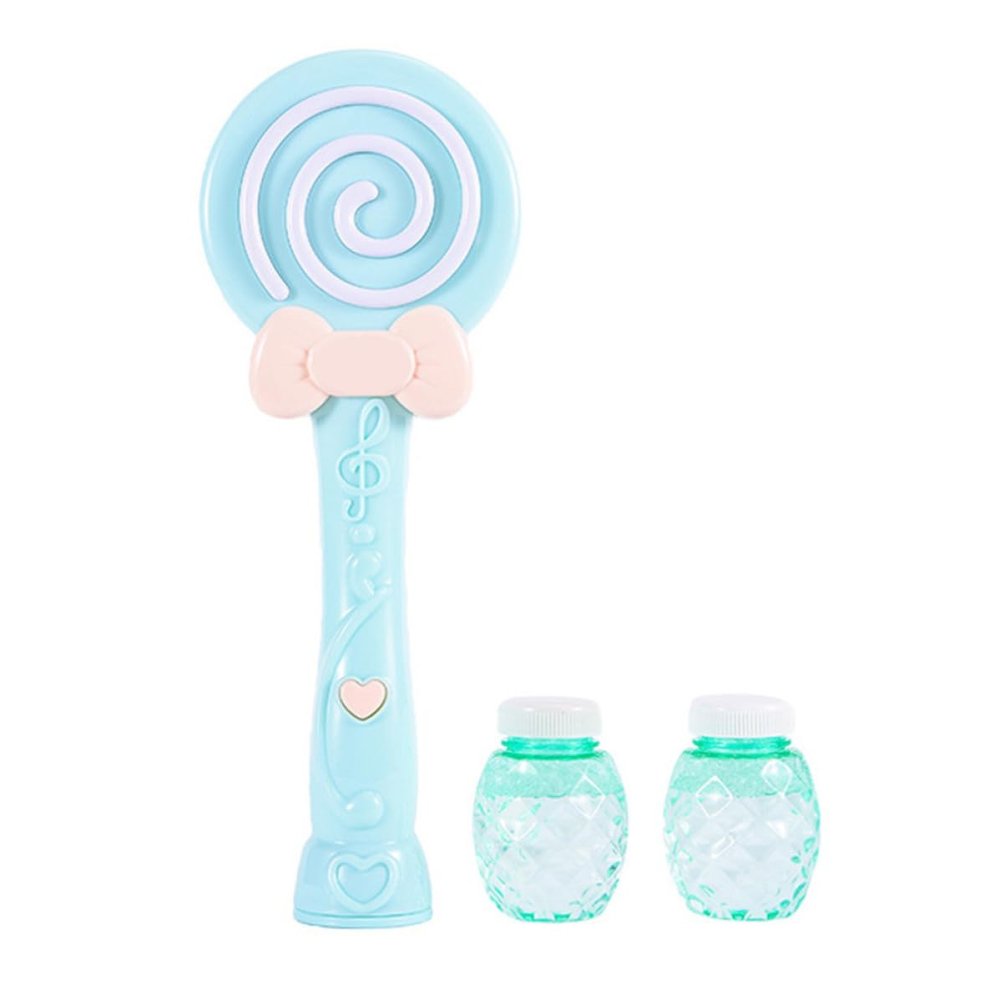 KONTONTY Automatic Bubble Blower in Cartoon Lollipop Shape with Abs Material Healthy Fun and Develop Manipulate Ability for Picnics and Birthday Parties Blue Bubble Wand
