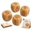 AIANR Wooden Reading Decision Dice, Handmade 6-Sided Fun Wood Dice with Engraved Book Lovers, Bookish Desk Decor Classroom, Funny Bookish Gifts for Women Men Readers Teachers Librarians(4pcs) view 1