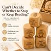 AIANR Wooden Reading Decision Dice, Handmade 6-Sided Fun Wood Dice with Engraved Book Lovers, Bookish Desk Decor Classroom, Funny Bookish Gifts for Women Men Readers Teachers Librarians(4pcs) view 2