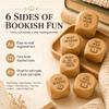 AIANR Wooden Reading Decision Dice, Handmade 6-Sided Fun Wood Dice with Engraved Book Lovers, Bookish Desk Decor Classroom, Funny Bookish Gifts for Women Men Readers Teachers Librarians(4pcs) view 4