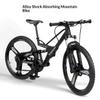 Alloy Soft Tail Shock Absorber Off-Road Bicycle Equipment Linkable Foot Disc Brake Tri Wheel Mini MTB Model Desktop Car Collection Boys Creative Birthday Gifts (Matte Black) view 2