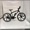 Generisch Mini Mountain Bike Model Made of Alloy, MTB Bicycle with Suspension and Disc Brakes, Realistic Bicycle Model as Decoration & Gift for Cyclists & Collectors (Blue Black) view 4