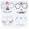 Mobestech 4pcs Halloween Facial Stickers Acrylic Face Gems False Tattoos Body Decal for Day of The Dead view 1